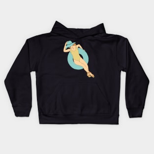 woman chilling on the water Kids Hoodie